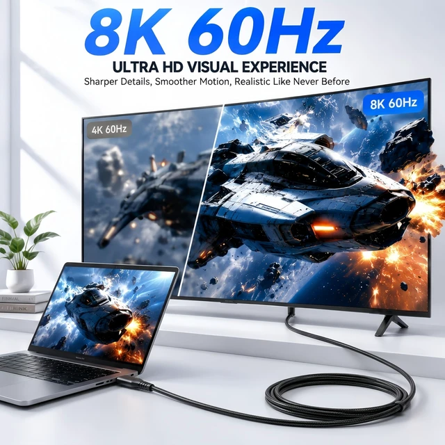Alt view image 3 of 5 - 15ft USB C Cable , 8K@60Hz Video 20Gbps Data Transfer 240W PD Fast Charging