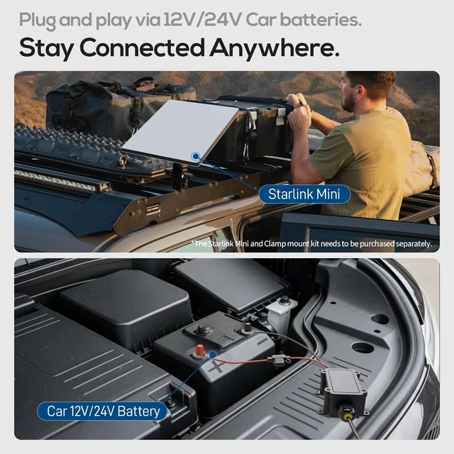 Alt view image 3 of 5 - Starlink Mini Battery Adapter Supports 105W Power Features Boost Module