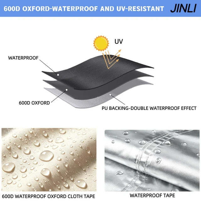 Alt view image 5 of 5 - JINLI 65-70 inch outdoor TV trolley cover, courtyard TV cover, Oxford fabric waterproof and dustproof, triple windproof design, compatible with rolling/mobile stand,beige