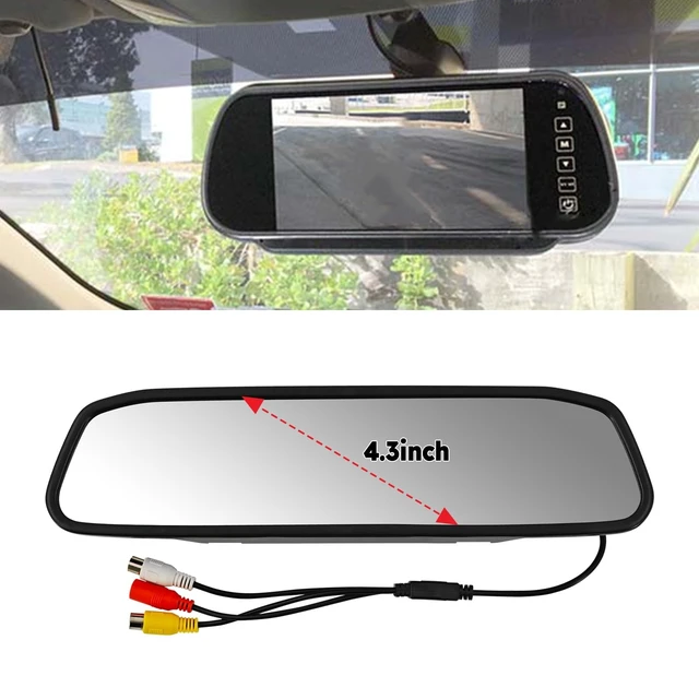 Alt view image 4 of 5 - 3rd Third Brake Light Backup Camera w/4.3" Rear View Mirror Monitor Kit