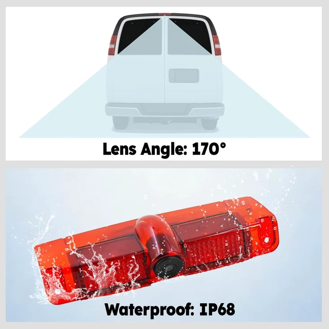 Alt view image 5 of 5 - 3rd Third Brake Light Backup Camera w/4.3" Rear View Mirror Monitor Kit
