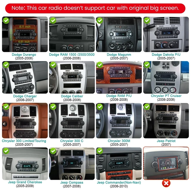 Alt view image 2 of 5 - (8Core+128GB) Car Radio with Fast Charging for Dodge/Jeep/Chrysler
