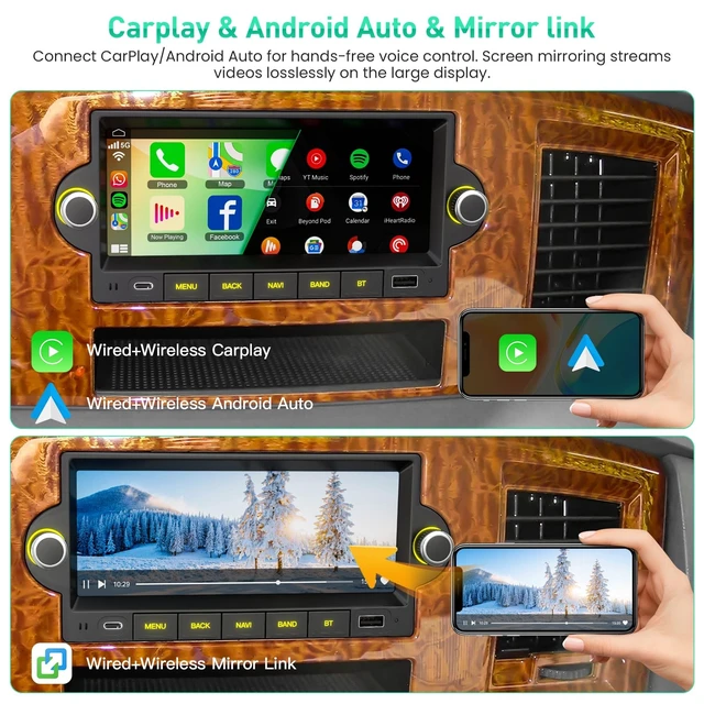Alt view image 4 of 5 - (8Core+128GB) Car Radio with Fast Charging for Dodge/Jeep/Chrysler