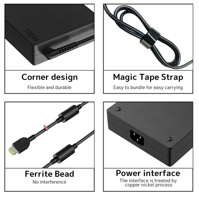 Alt view image 3 of 5 - 300W AC Adapter Charger Fit for Lenovo Legion 7 7i 5i 5 pro ThinkPad Laptop