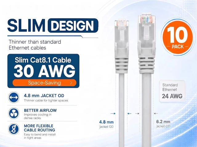 Alt view image 2 of 5 - Intellinet Cat8.1 Slim U/FTP RJ45 Ethernet Cable 10-Pack, 14 ft, White