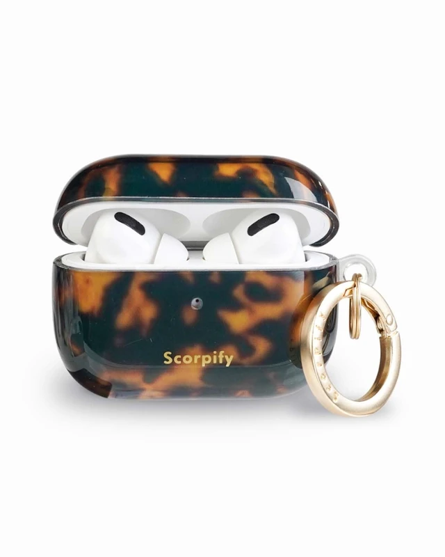 Alt view image 2 of 5 - SCORPIFY for AirPods Pro Case 1 & 2 (1st & 2nd Generation, 2019/2022) with Keychain, Compatible with Apple AirPod Pro 1 & 2, Cute Protective Hard Shell Cover, Earbuds Case for Women - Brown
