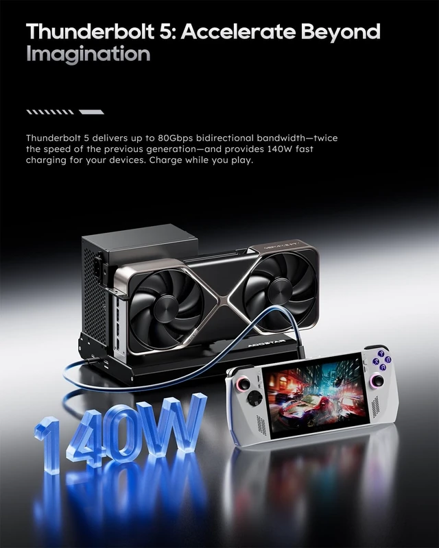 Alt view image 3 of 5 - AOOSTAR EG02 OCuLink Dock External GPU Enclosure tb5 Interface Graphics Dock Station for PCIe 4.0 x4 Graphics Cards