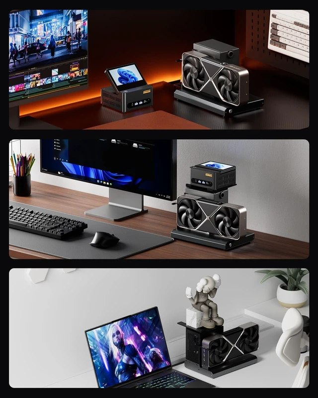 Alt view image 5 of 5 - AOOSTAR EG02 OCuLink Dock External GPU Enclosure tb5 Interface Graphics Dock Station for PCIe 4.0 x4 Graphics Cards