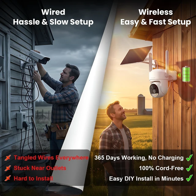 Alt view image 5 of 5 - 2 Pack No WiFi Security Camera Solar Powered Solar Powered, 2K HD Live View
