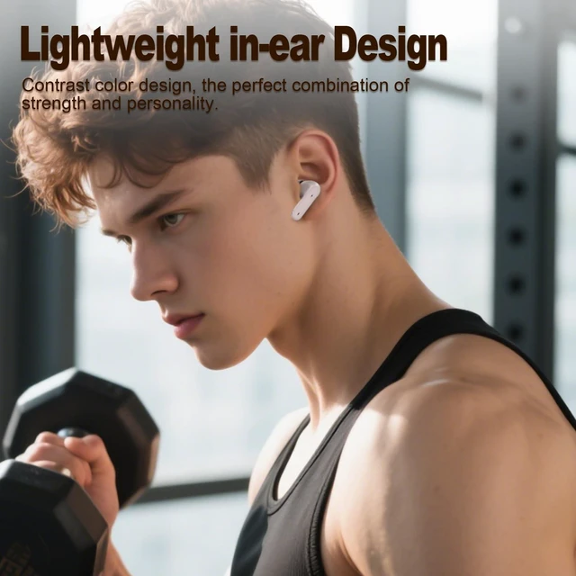 Alt view image 4 of 5 - NLFYV Wireless Bluetooth 6.0 Headphones with Active Noise Cancelling (ANC), 6-Mic ENC Clear Calls, 35 Hours Playtime, HiFi Stereo, in-Ear Headphones, for Home Office Travel Outdoor Sports - Bro