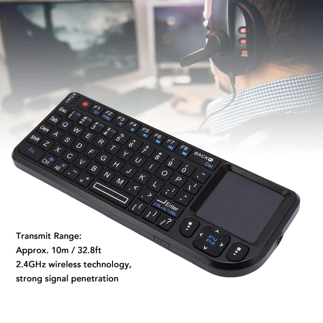 Alt view image 2 of 5 - Tangxi Mini Wireless Keyboard with Touchpad, 2.4G Wireless Backlit Keyboard, 69 Keys & USB C Rechargeable, USB Plug and Play, Portable Touch Keyboards for PC PS Android Linux