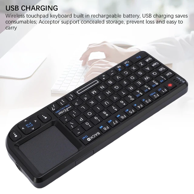 Alt view image 5 of 5 - Tangxi Mini Wireless Keyboard with Touchpad, 2.4G Wireless Backlit Keyboard, 69 Keys & USB C Rechargeable, USB Plug and Play, Portable Touch Keyboards for PC PS Android Linux