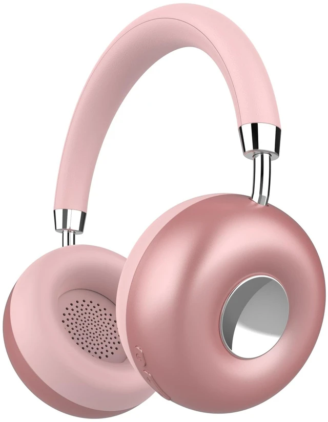 Main image of RCA WAVE-50 Wireless Over-Ear Headphones with Built-in Mic, Voice Assistant & 90 Rotating Ear Cups, Pink