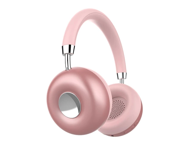 Alt view image 2 of 4 - RCA WAVE-50 Wireless Over-Ear Headphones with Built-in Mic, Voice Assistant & 90 Rotating Ear Cups, Pink