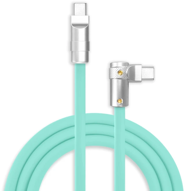 Main image of chubbycable 240W Charging Cable 90 USB C to C Cable, Light Blue, 4.9FT