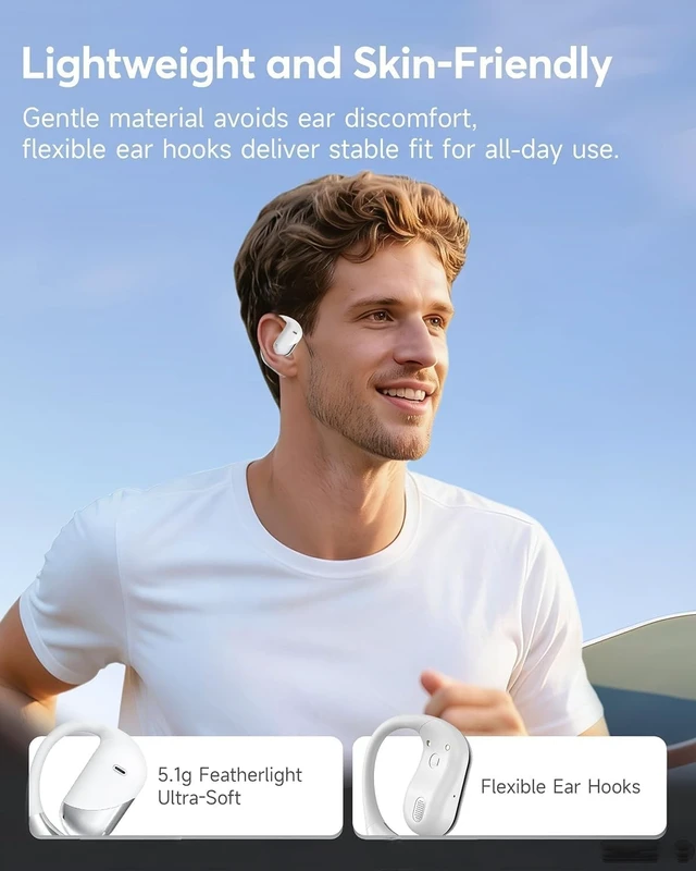 Alt view image 4 of 5 - Open Ear Earbuds, Over Ear Conduction Translation AI Headphone
