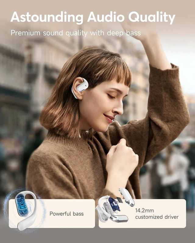 Alt view image 5 of 5 - Open Ear Earbuds, Over Ear Conduction Translation AI Headphone