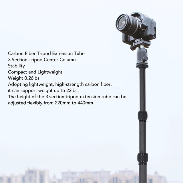 Alt view image 2 of 5 - Camera Monopod, 8.7-17.3in Carbon Fiber Universal Tripod Extension Pole, Tripod Extension Tube with 1/4in Screw, Load 22lbs