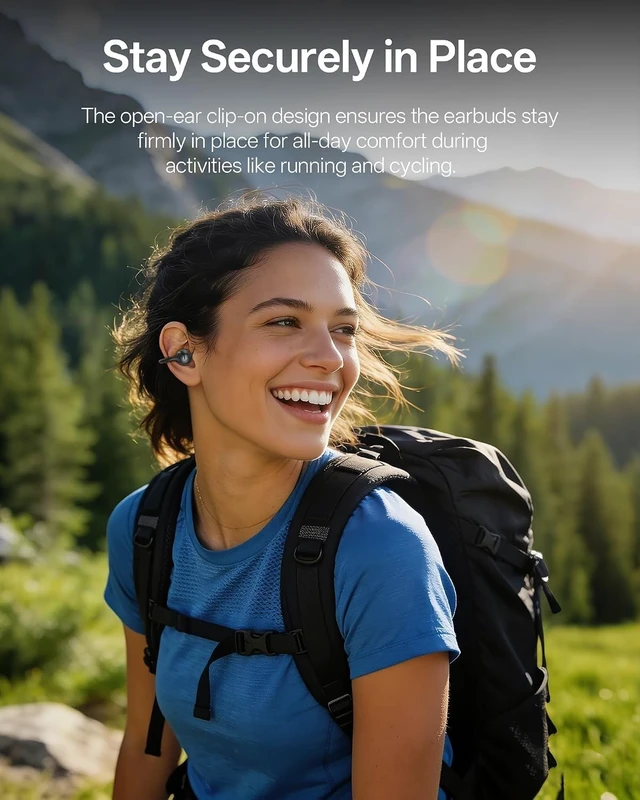 Alt view image 2 of 5 - inscamera Clip On Earbuds, Open Ear Wireless Bluetooth 6.0 Headphones