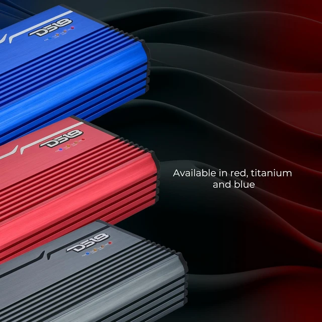 Alt view image 3 of 5 - DS18 FRP-2.4K4/RD Compact 4-Channel Full-Range Class-D Amplifier 2400W RMS, Bridgeable, Smart Cooling, High/Low Pass Filters, Car Audio & Motorcycle Amp for Mids, Highs & Subs