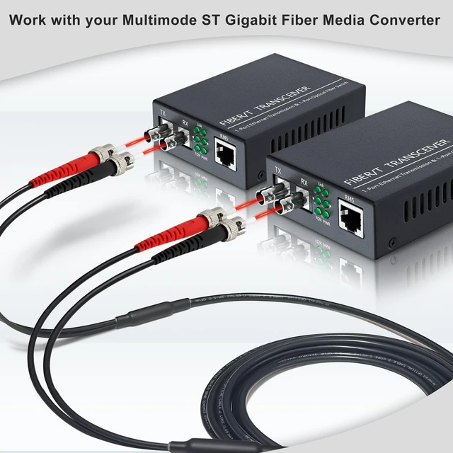 Alt view image 4 of 5 - Yunsufiberpro 330ft / 100m Outdoor Armored OD-5mm OM1 ST to ST Fiber Cable, Multimode Duplex 62.5/125 MMF, ST-ST Fiber Optic Patch Cable