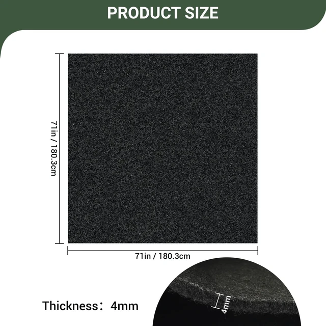 Alt view image 2 of 5 - Black Underfelt Carpet for Speaker, Sub Box Carpet, Auto, RV, Boat, Marine, Truck, Car Trunk Felt Fabric Material, Soft and Durable (Black, 71x71 inch)