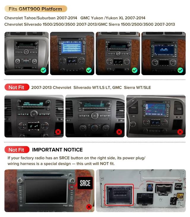 Alt view image 2 of 5 - ApexNav CarPlay Radio for Chevy Silverado GMC Sierra Yukon & Tahoe 07-13