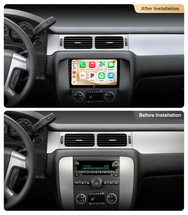 Alt view image 3 of 5 - ApexNav CarPlay Radio for Chevy Silverado GMC Sierra Yukon & Tahoe 07-13