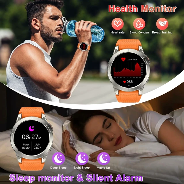 Alt view image 5 of 5 - Smart Watch for Men Fitness Tracker GPS: Military Smart Watches for Android/iPhone Gps Watch 1.43" AMOLED Make Answer Call Running Digital Mens Watches Samsung Compatible Step Tracker Heart Moni