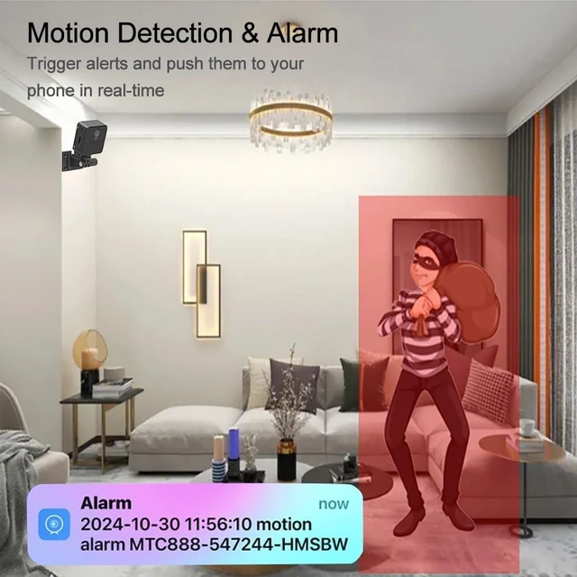 Alt view image 3 of 5 - HUOMOI W6 Mini Wireless WiFi Smart Camera FHD Compact Home Security Remote Indoor IP Camera with Motion Detection, IR Night Vision, Pet & Baby Monitor, Remote Playback via App