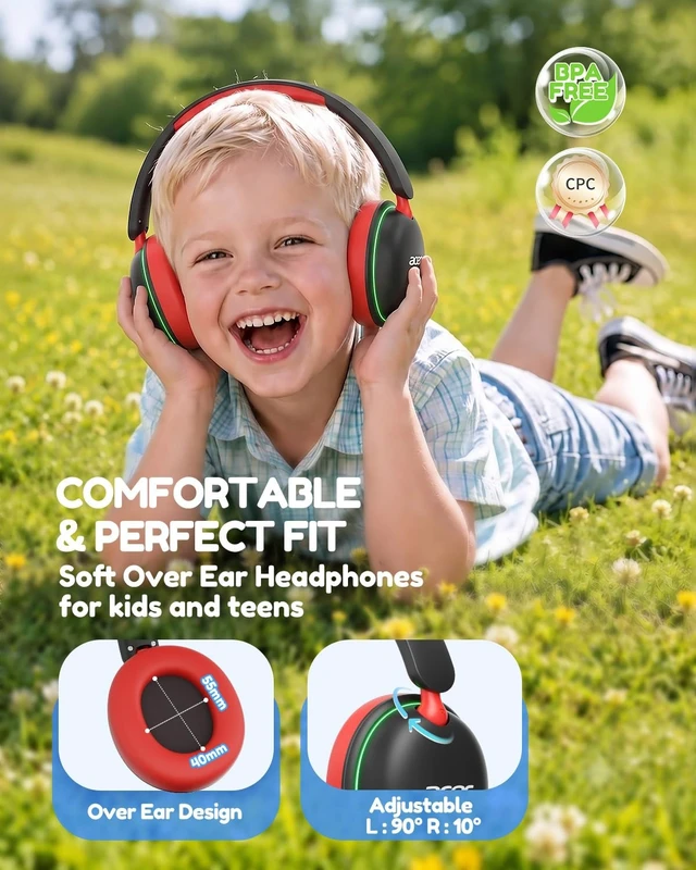 Alt view image 2 of 5 - Acer OHR727 Kids Bluetooth Headphones Travel, OverEar Comfort Design
