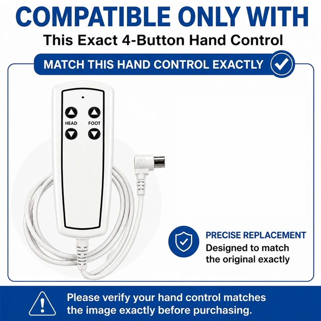 Alt view image 2 of 5 - Replacement Wired Remote Control for Ergomotion Serta Motion Essentials 1st Gen