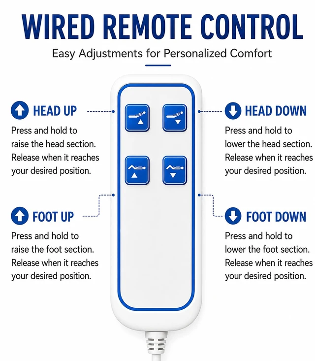 Alt view image 3 of 5 - Replacement Wired Remote Control for Ergomotion Serta Motion Essentials 1st Gen