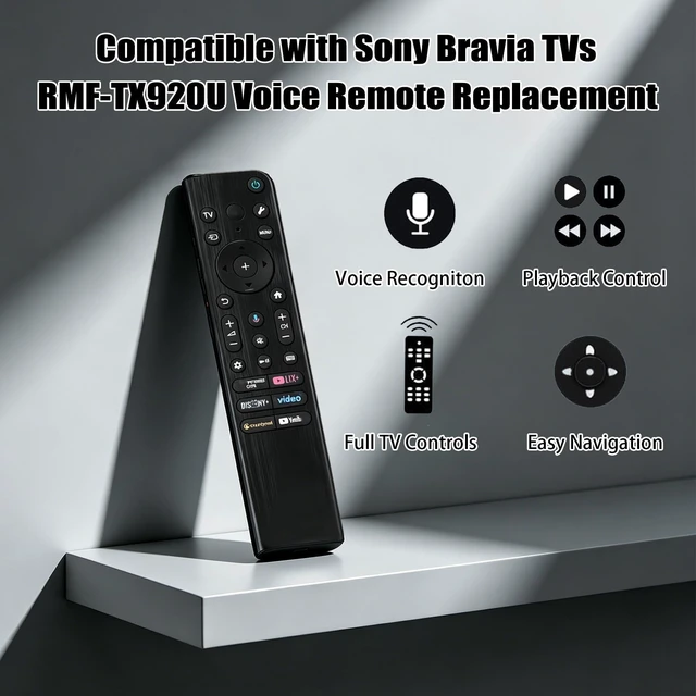 Alt view image 2 of 5 - RMF-TX920U Voice Remote Control Compatible with Sony Bravia TVs
