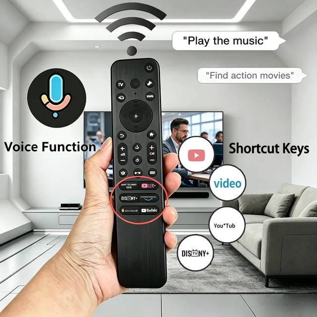 Alt view image 4 of 5 - RMF-TX920U Voice Remote Control Compatible with Sony Bravia TVs