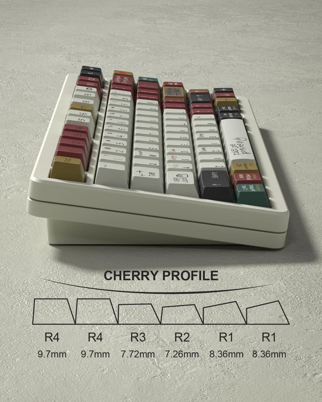 Alt view image 3 of 5 - Womier PBT Keycaps with 134 Keys, Retro Custom Keyboard Caps 60 75 65 100 Percent, Cherry Profile Dye Sublimation PBT Keycap Set for Full Size Mechanical Gaming Keyboard, Love Story Theme
