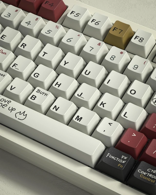 Alt view image 5 of 5 - Womier PBT Keycaps with 134 Keys, Retro Custom Keyboard Caps 60 75 65 100 Percent, Cherry Profile Dye Sublimation PBT Keycap Set for Full Size Mechanical Gaming Keyboard, Love Story Theme