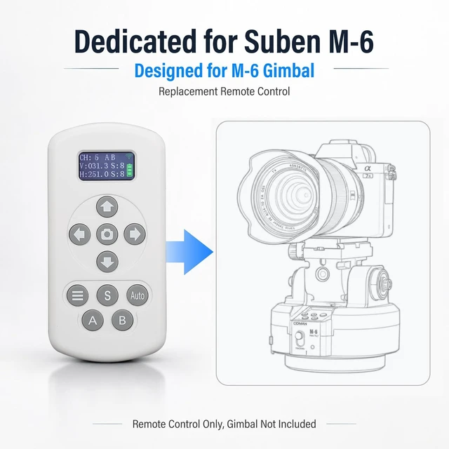 Alt view image 2 of 5 - Soonpho M6 Remote Control for Motorized Pan/Tilt Head, 360 Rotation with Adjustable SpeedCompatible Only with M6 Motorized Pan/Tilt Head (Battery Not Included)