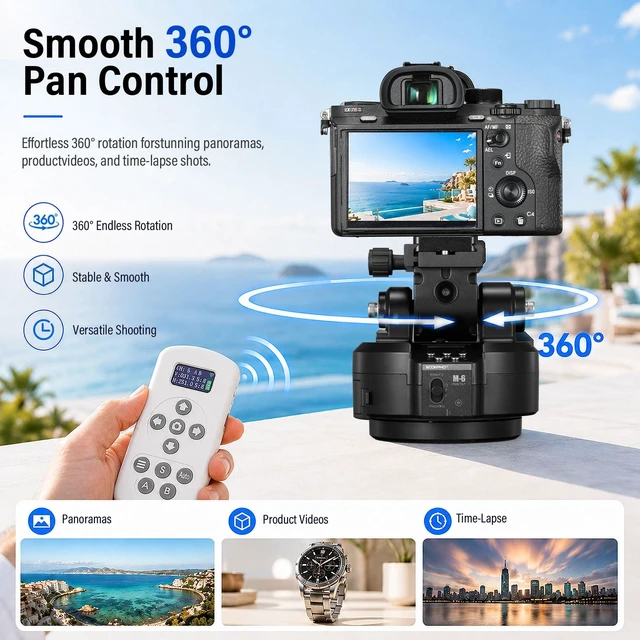 Alt view image 4 of 5 - Soonpho M6 Remote Control for Motorized Pan/Tilt Head, 360 Rotation with Adjustable SpeedCompatible Only with M6 Motorized Pan/Tilt Head (Battery Not Included)