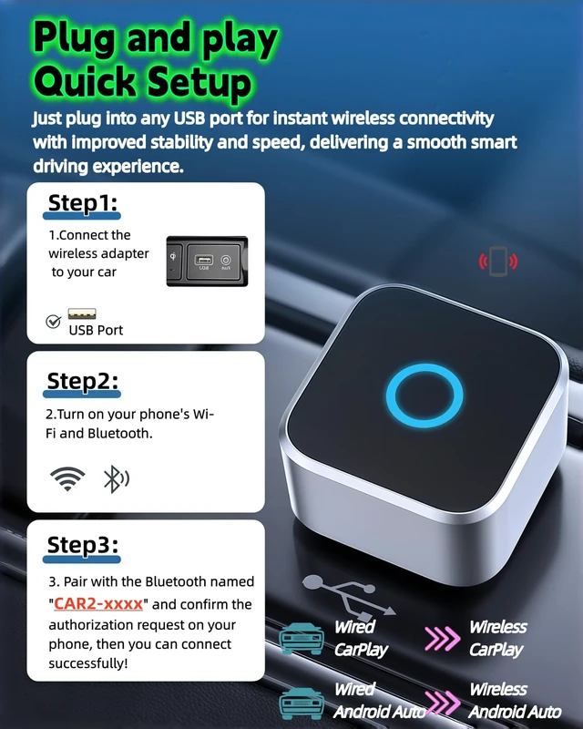 Alt view image 5 of 5 - Lugzix Compatible with 20182024 TraverseWired Model Wireless Adapter
