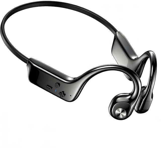 Main image of 2026 Bone Conduction Bluetooth 6.0 Headphones, Open-Ear Headset with Mic, Type-C Charging, 10-Hour Battery Life, IPX5 Sweatproof, Dual-Device Connection, 22g Comfort, for Office & Sports (Black
