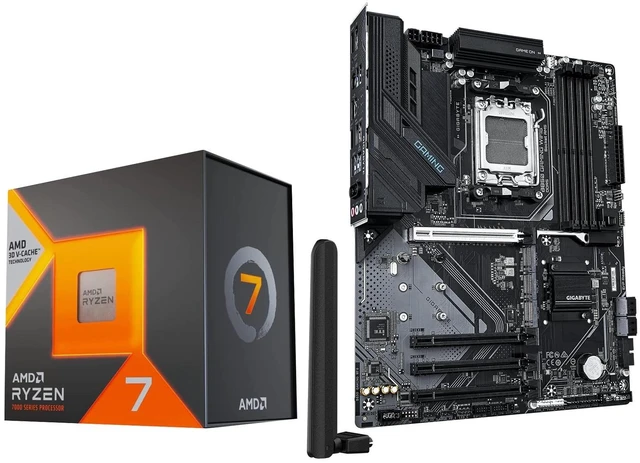 Main image of Micro Center AMD 7800X3D Processor with GIGABYTE B850 Gaming X Motherboard