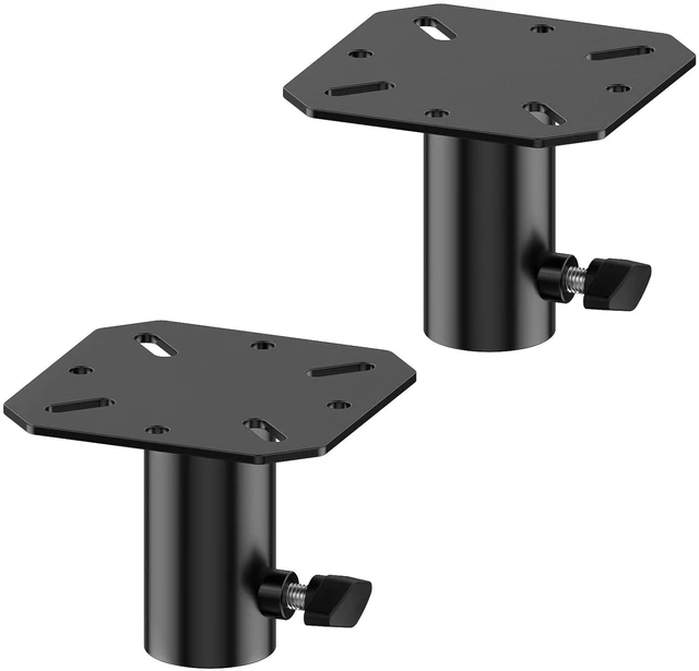 Main image of Metal Speaker Stand Mounting Plate for Standard 35mm Speakers Pole or Tripod Stands - 35mm Speaker Adapter Bracket for Pro Audio DJ/PA Speakers Stand Adapter, 2 Pack