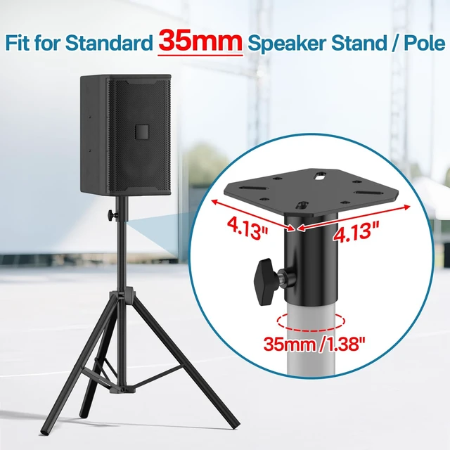 Alt view image 2 of 5 - Metal Speaker Stand Mounting Plate for Standard 35mm Speakers Pole or Tripod Stands - 35mm Speaker Adapter Bracket for Pro Audio DJ/PA Speakers Stand Adapter, 2 Pack
