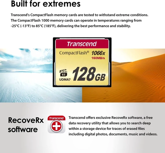 Alt view image 3 of 5 - Transcend 32GB CompactFlash Memory Card 800x (TS32GCF800)