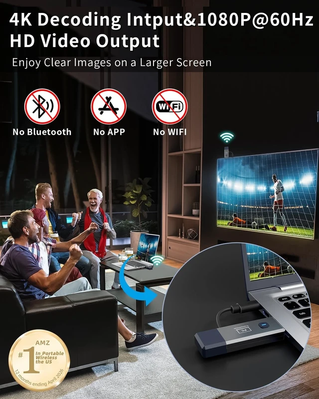 Alt view image 3 of 5 - Wireless HDMI Transmitter and Receiver 328ft/100m Extender 1080P Output