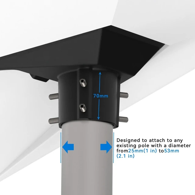 Alt view image 3 of 5 - Starlink Gen 3 Pipe Adapter,Starlink Gen 3 Mounting Kit,Starlink Pole Mount,Starlink Gen3/V3 Standard Dish Mount,Starlink Ethernet Adapter Accessories for Roof ,Easy to Install