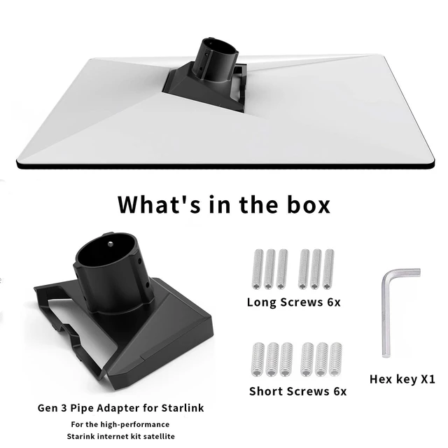 Alt view image 2 of 5 - Starlink Gen 3 Pipe Adapter,Starlink Gen 3 Mounting Kit,Starlink Pole Mount,Starlink Gen3/V3 Standard Dish Mount,Starlink Ethernet Adapter Accessories for Roof ,Easy to Install