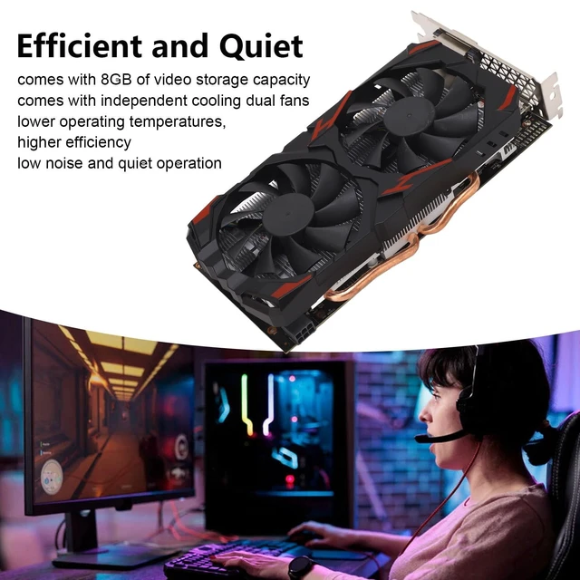 Alt view image 4 of 5 - VBESTLIFE RX 580 Graphics Card, 256 Bit 8GB GDDR5 Computer Gaming Graphics Cards with, DVI, 16 PCI Express 3.0, Support 4K@60Hz HD, Fans, for PC Gaming (580 8G D5)