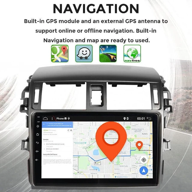 Alt view image 4 of 5 - EWLSAC Android 13 Car Stereo Double Din for Toyot-a Corolla 2009-2013 9 Inch HD Touch Screen Car Audio Multimedia Receiver with Carplay Android Auto GPS Radio Navigation Bluetooth Camera(2G+32G)